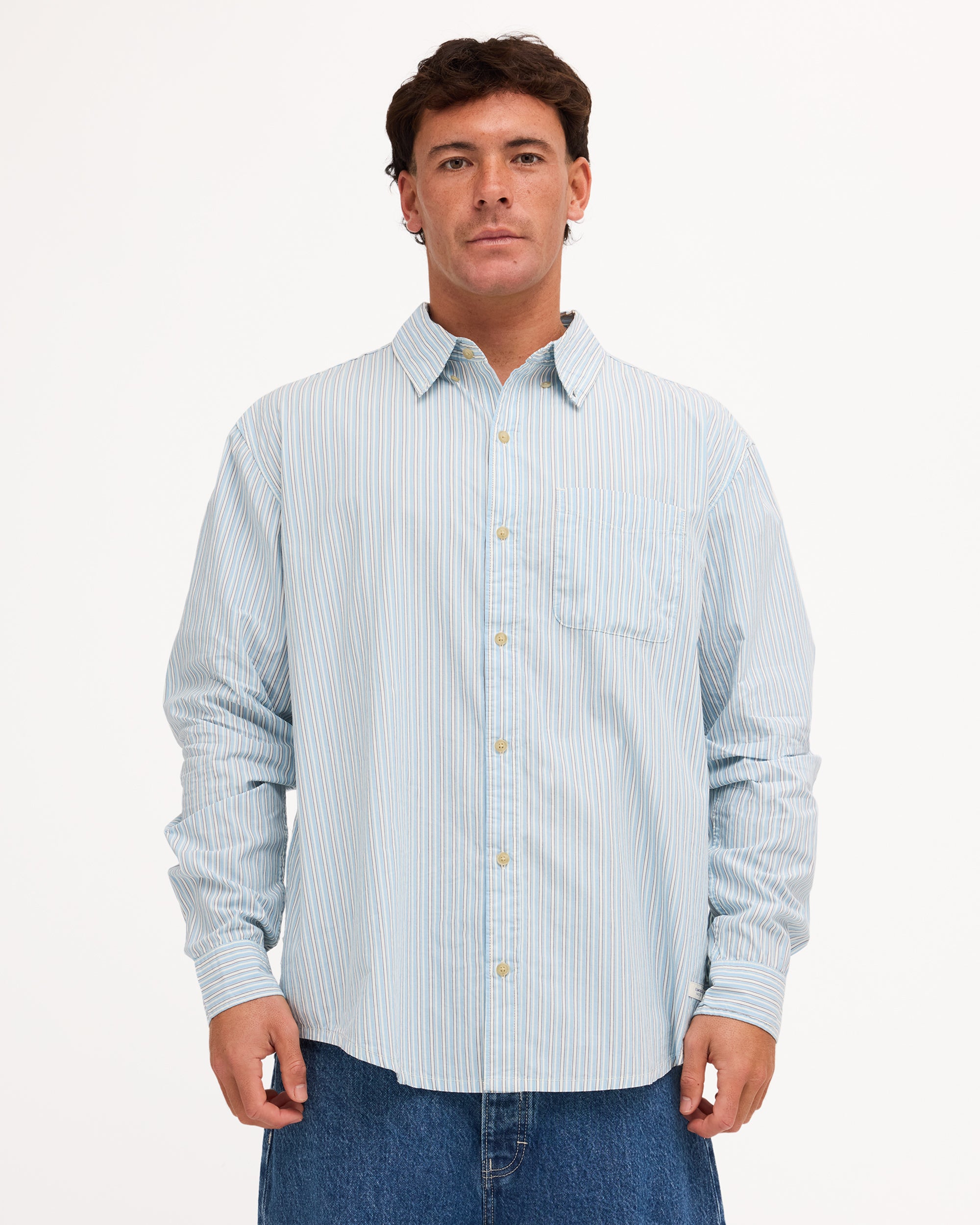 Mens Button Down Regular Poplin Long Sleeve Shirt