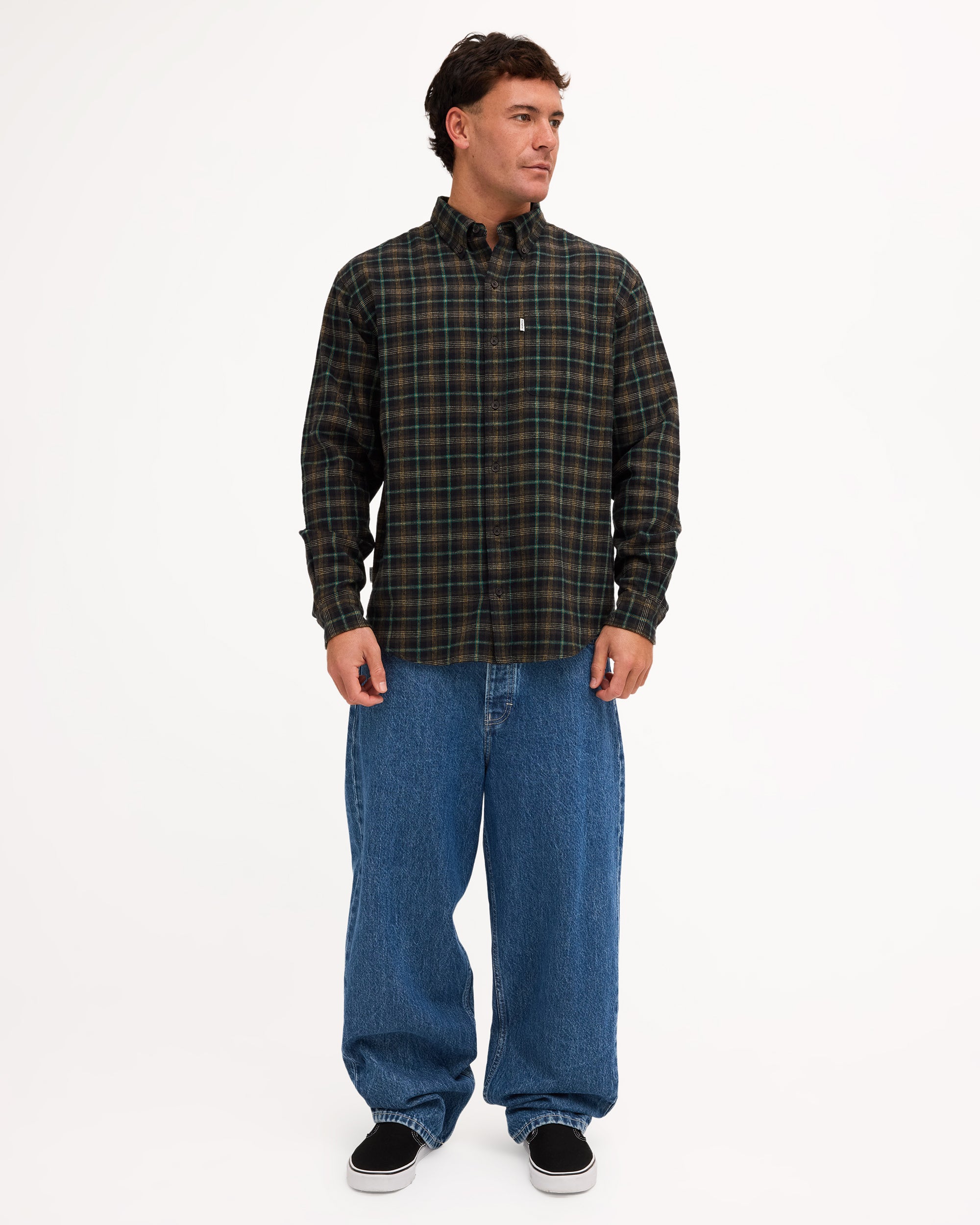 Mens Benson Long Sleeve Flannel Shirt