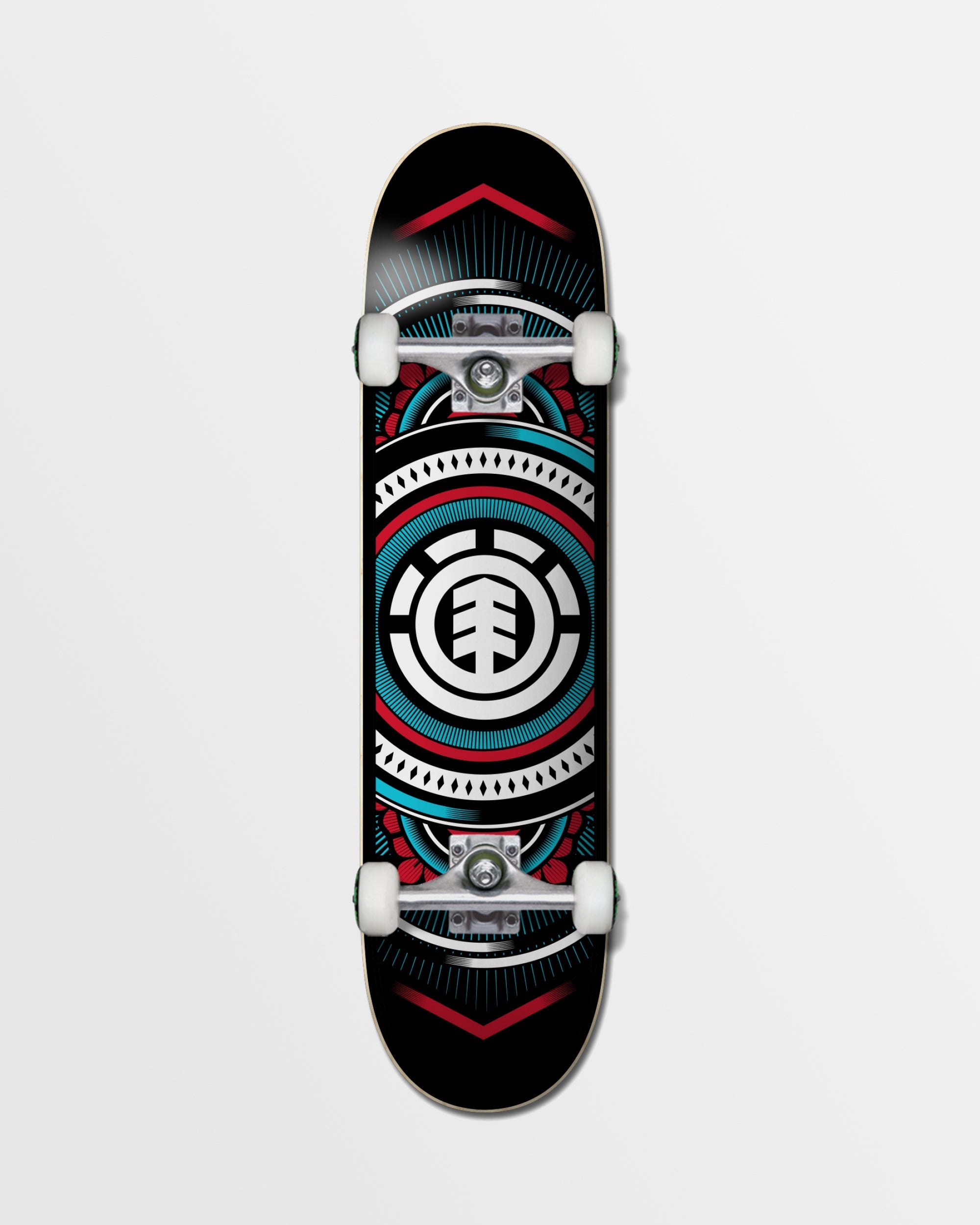Hatched Red Blue Complete Skateboard