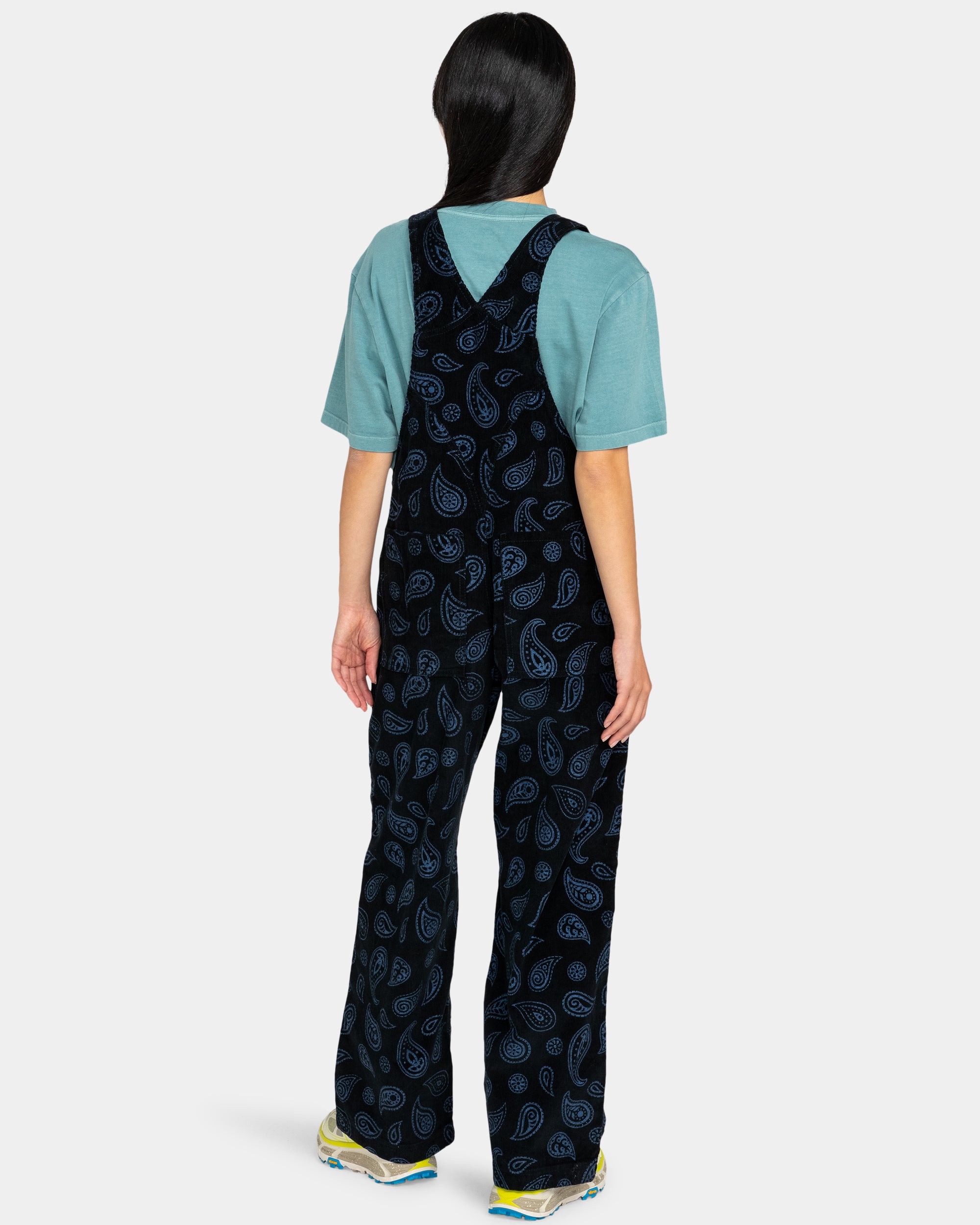 Womens Utility Paisley Corduroy Overalls