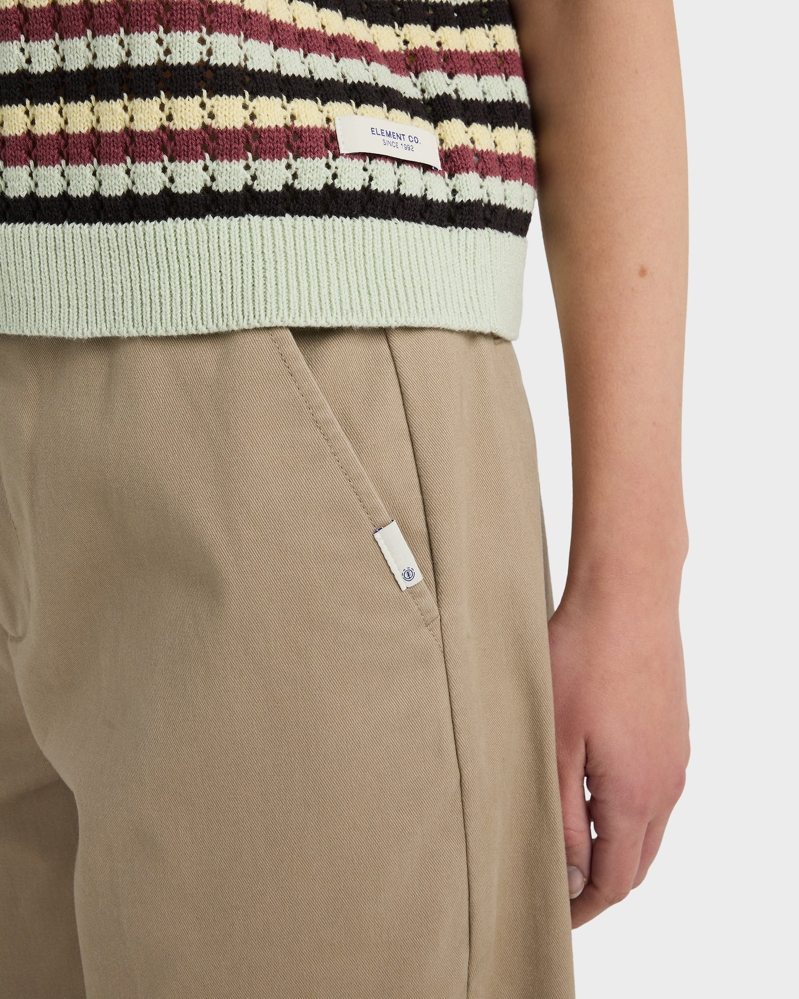Womens Crochet Stripes Polo Shirt