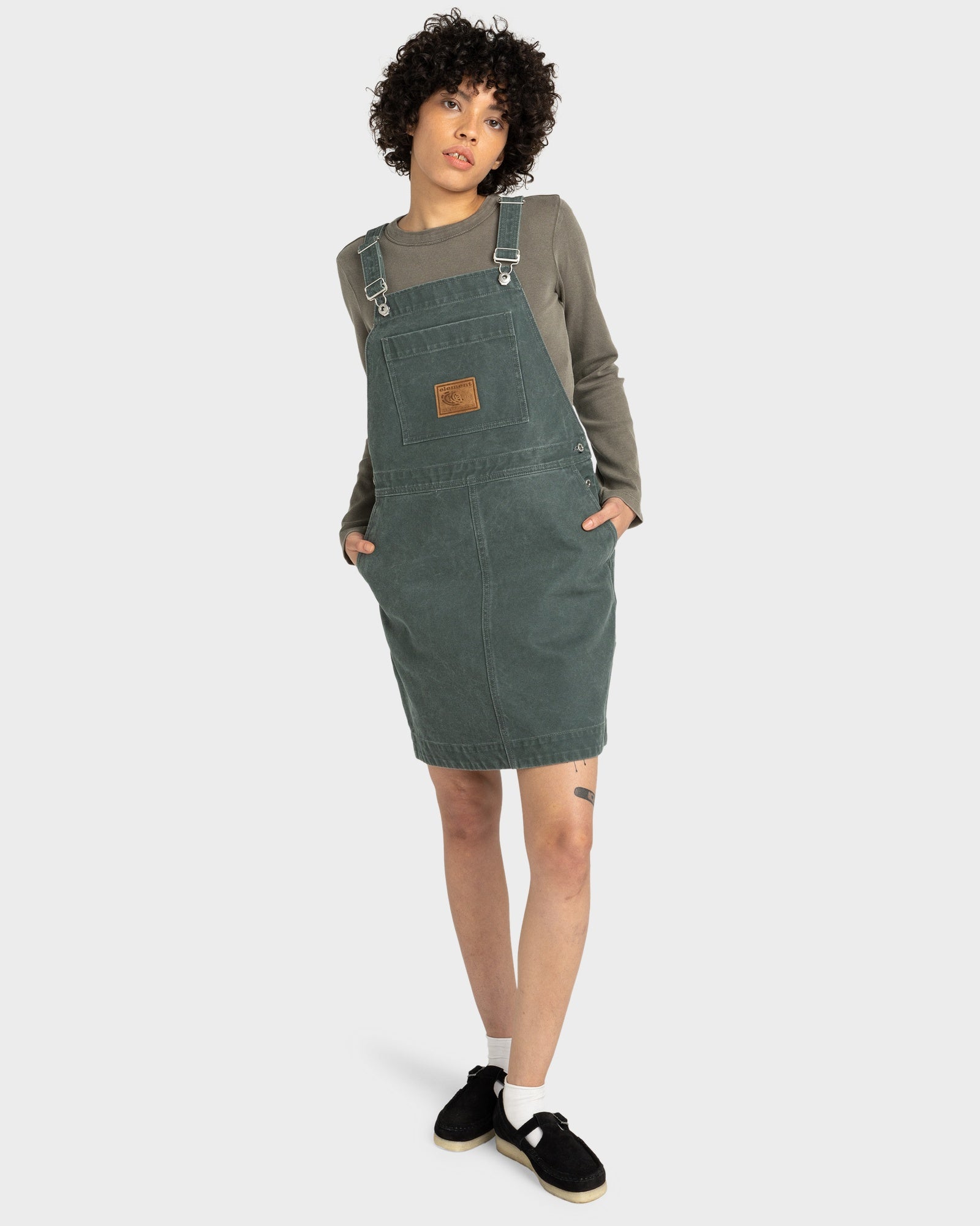 90s dungaree dress Vintage 90s Dungaree Dress in Grey