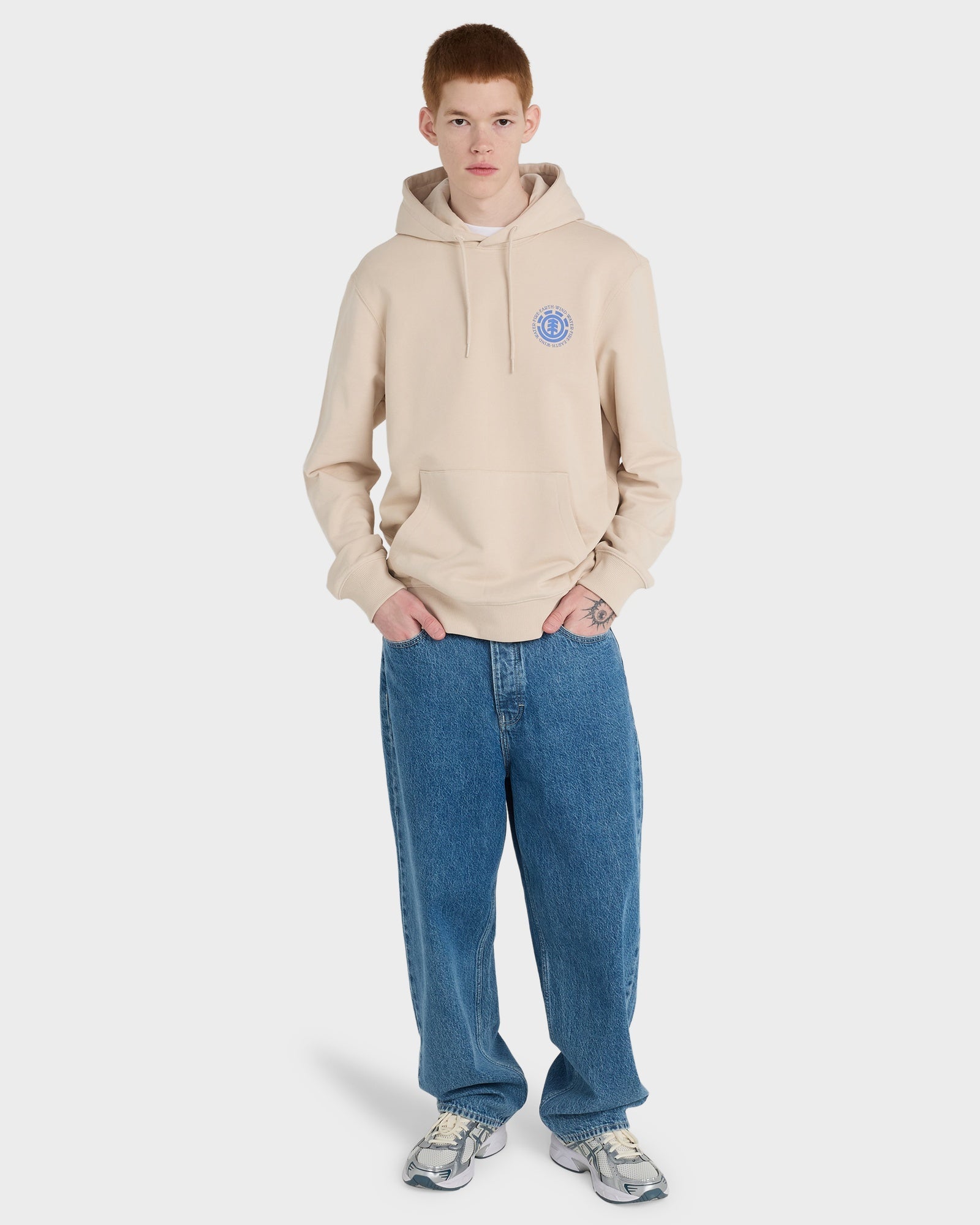 Mens Seal Back Print Pullover Hoodie