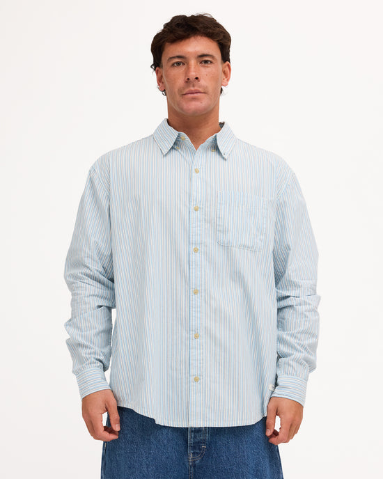 Mens Button Down Regular Poplin Long Sleeve Shirt