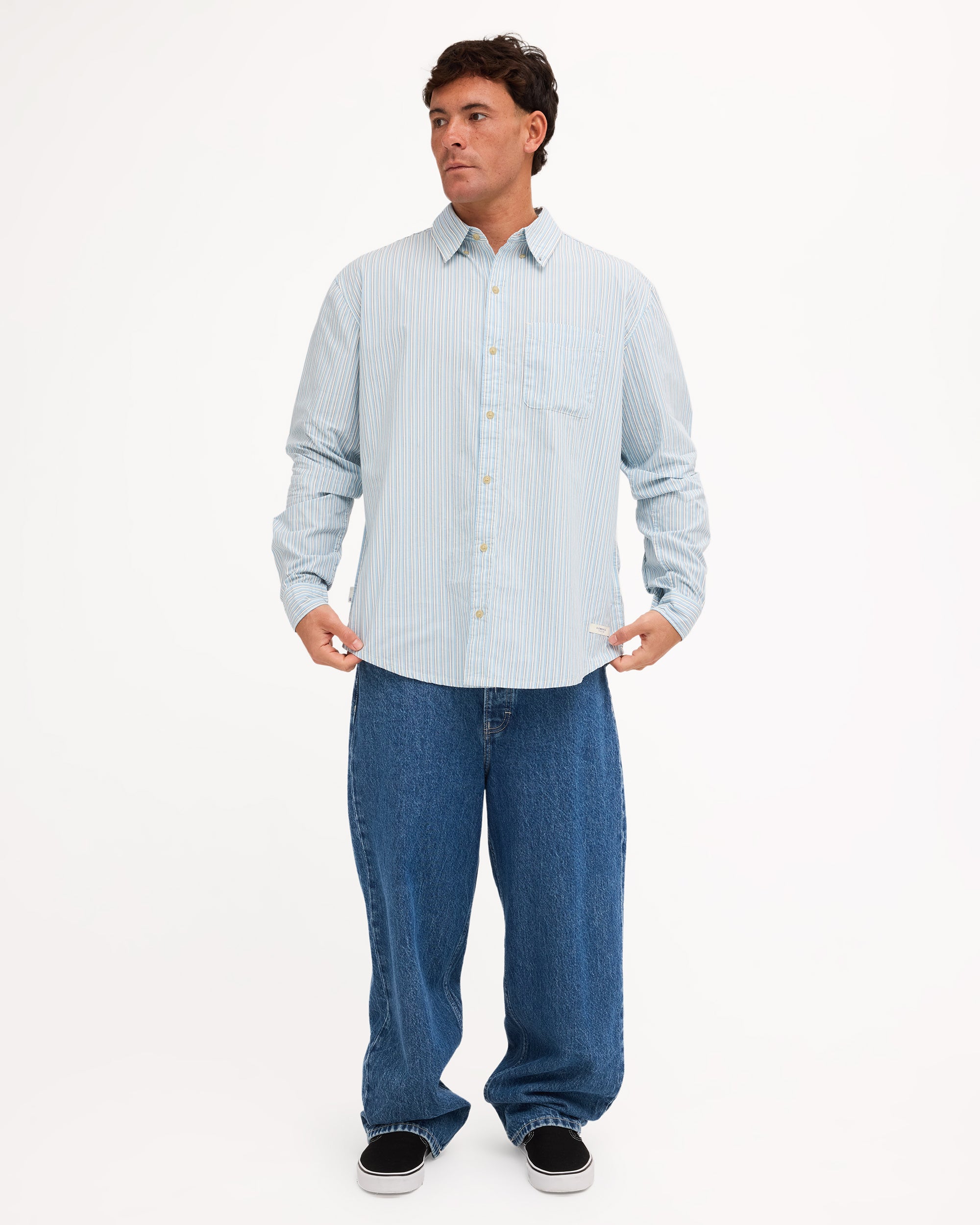Mens Button Down Regular Poplin Long Sleeve Shirt