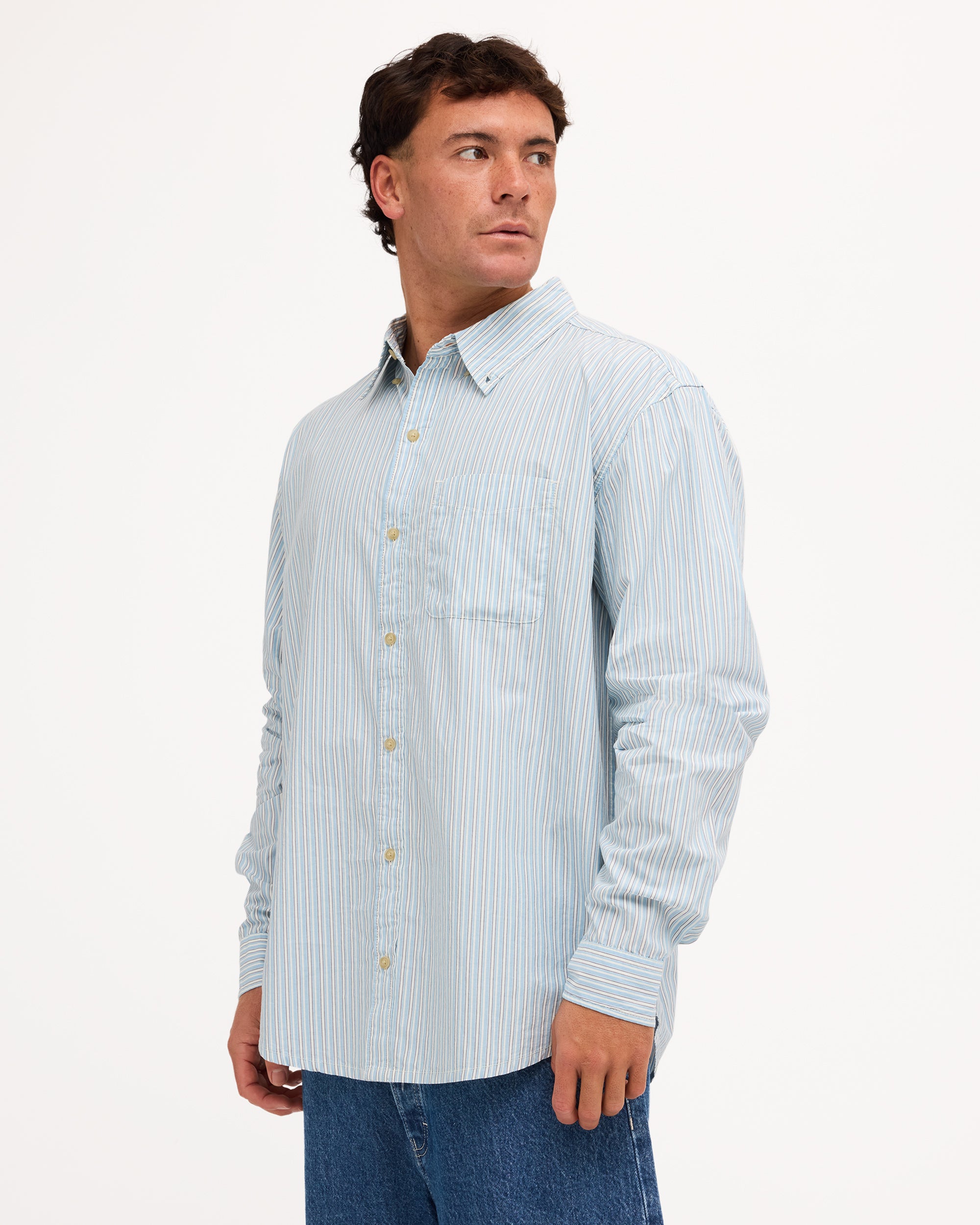 Mens Button Down Regular Poplin Long Sleeve Shirt