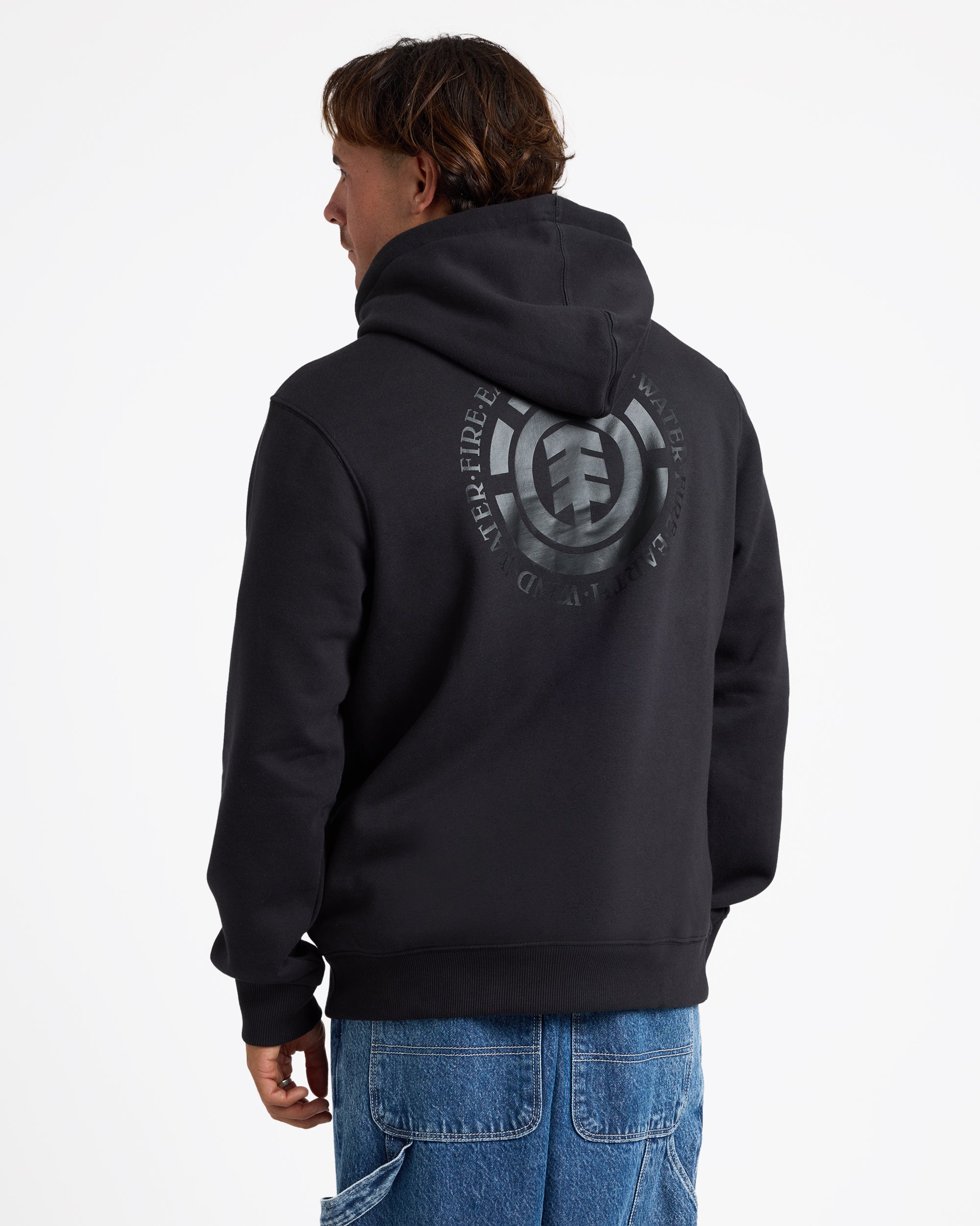Mens Seal Back Print Pullover Hoodie